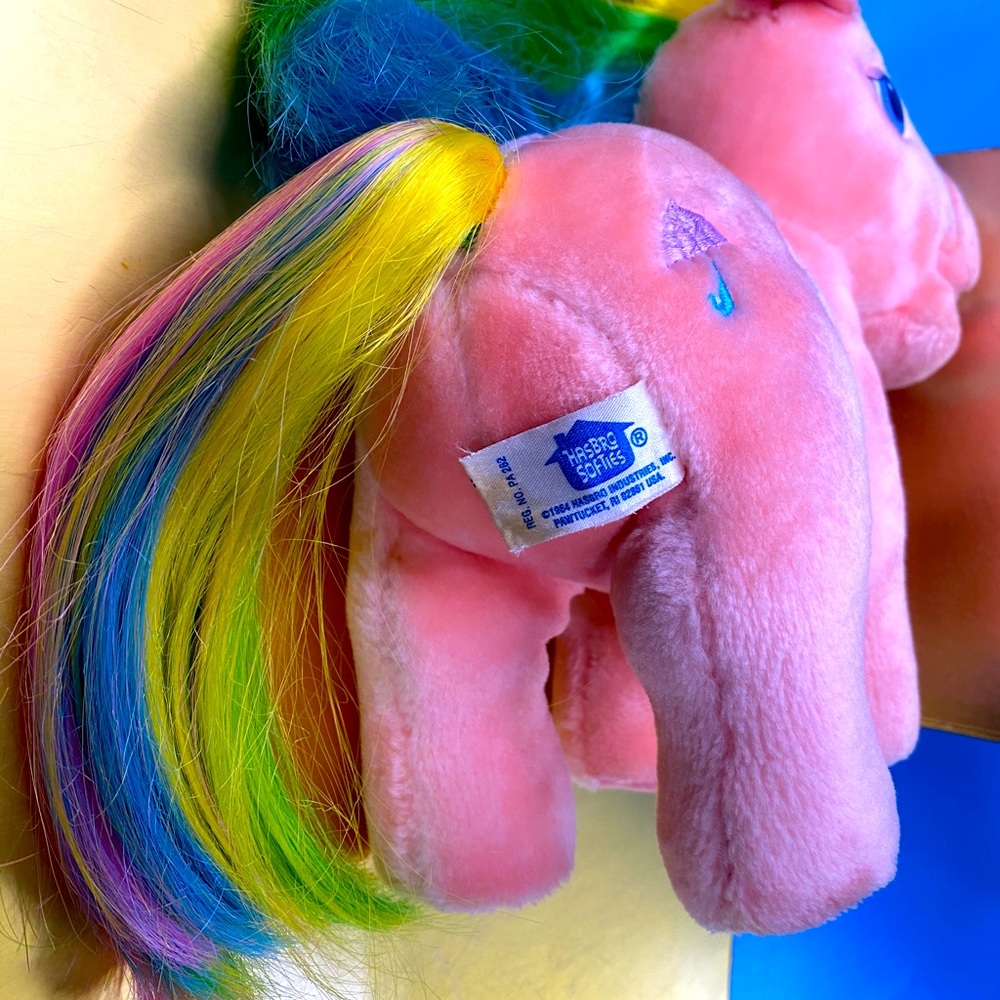 MY LITTLE PONY G1 VTG 1984 ORIGINAL HASBRO SOFTIES PARASOL RAINBOW PONY PLUSH - Picture 9 of 16